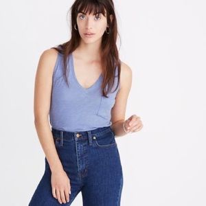 Madewell Pocket Tank Whisper Cotton V-Neck